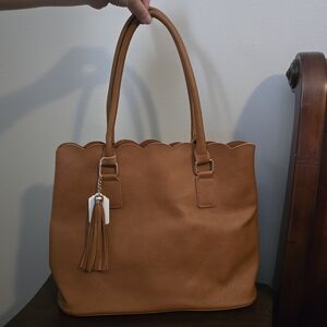 Elegant Tan Leather Tote Bag